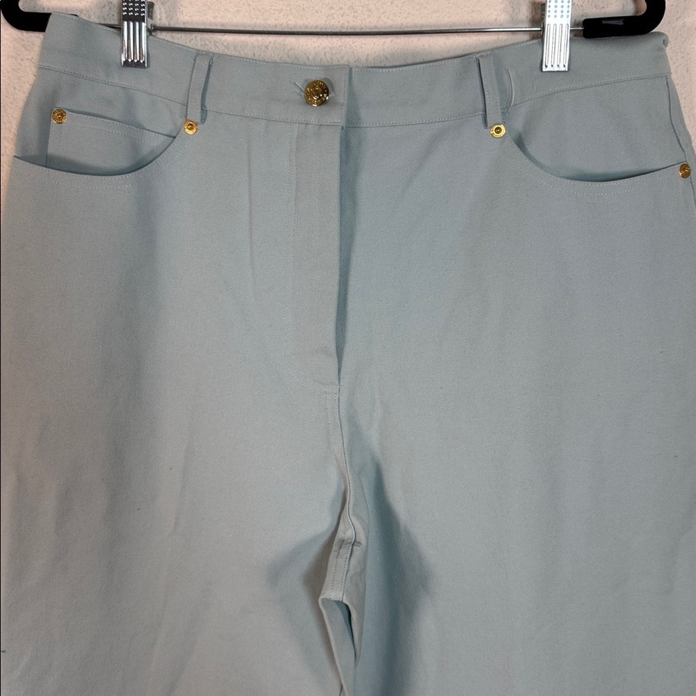 St. John high rise tall light green Straight Leg Jeans size 16 - Picture 3 of 7